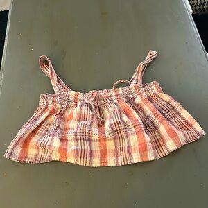 American eagle plaid crop. Size M. Pink and Purple plaid.